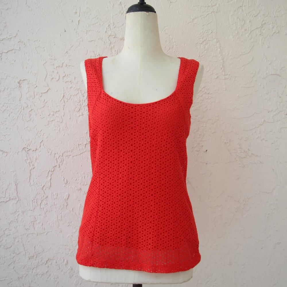 Banana Republic Eyelet Tangerine Top